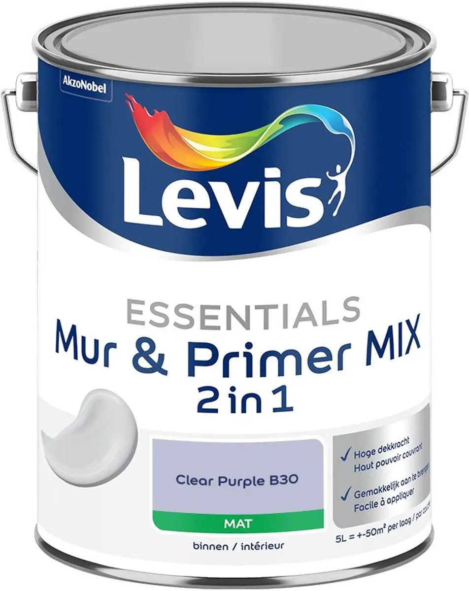 Levi's Essentials Mur & Primer Mix Clear Purple B30 Mengverf 5L