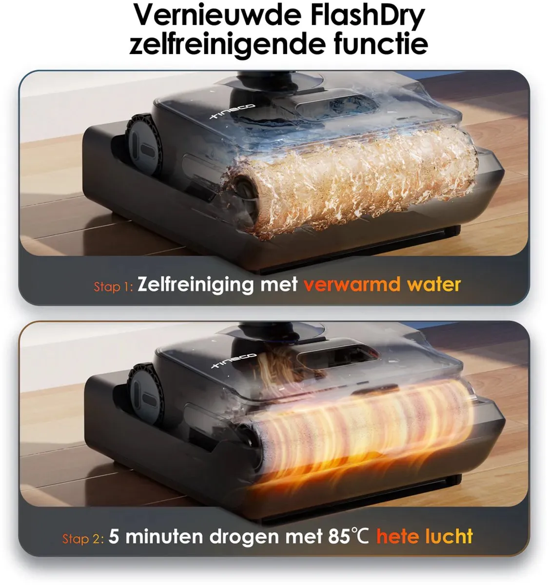 Tineco i6 Stretch Plus Vloerreiniger - 40 Min - Donkergrijs