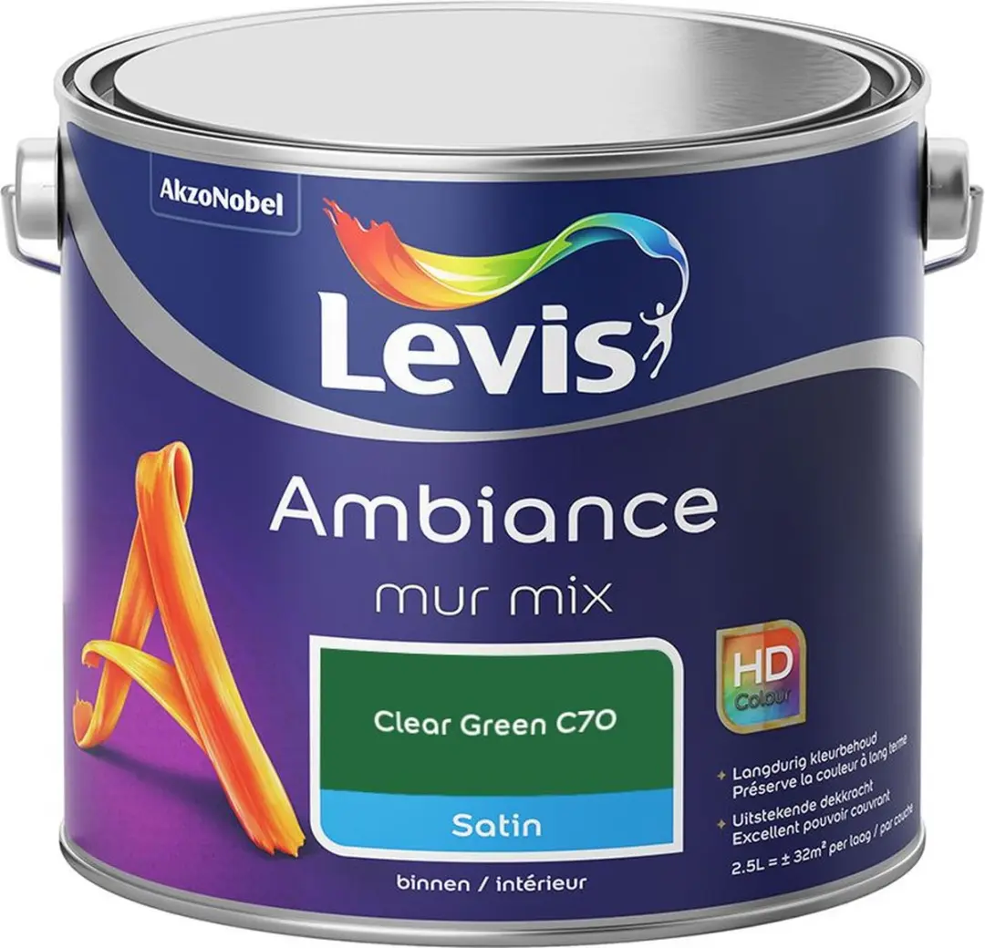 Levi's Ambiance Mur Satin Mix Clear Green C70 Mengverf 2,5L