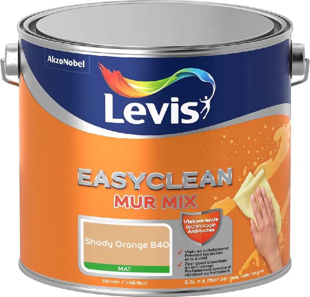 Levi's Easyclean Mur Mat Mix Shady Orange B40 Mengverf 2,5L