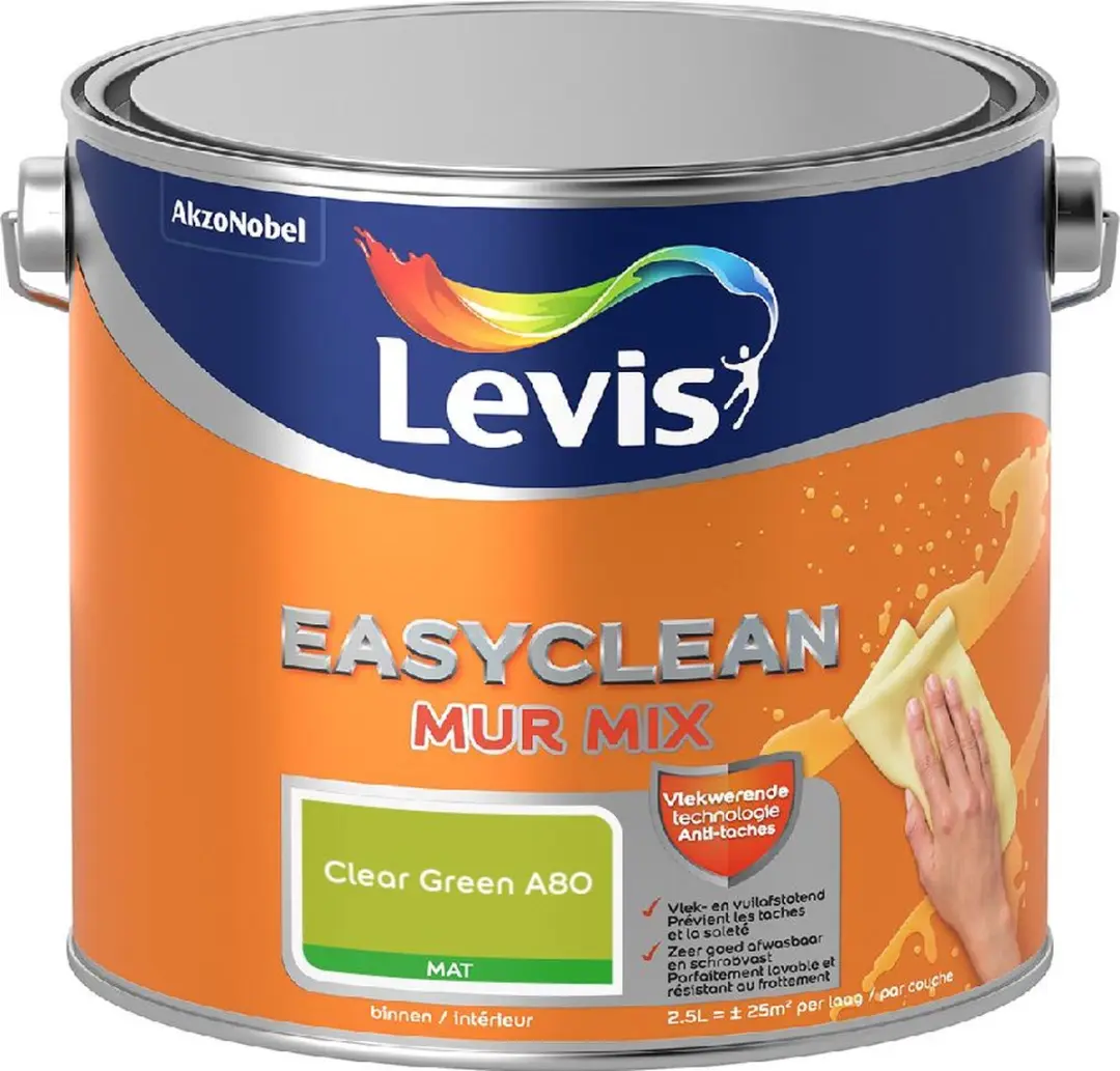 Levi's Easyclean Mur Mat Mix Clear Green A80 Mengverf 2,5L
