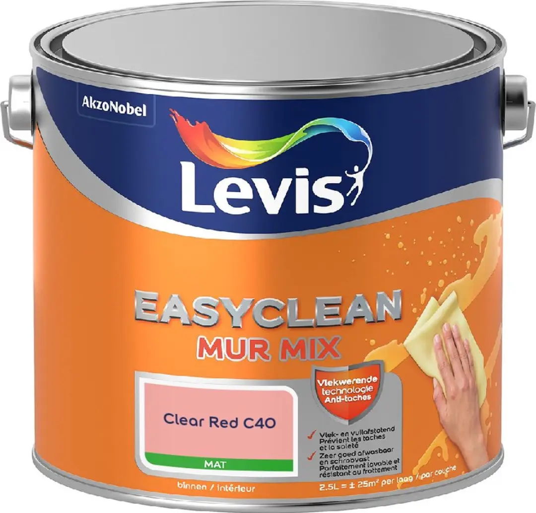 Levi's Easyclean Mur Mat Mix Clear Red C40 Mengverf 2,5L