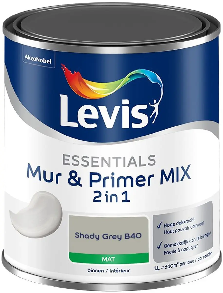 Levi's Essentials Mur & Primer Mix Shady Grey B40 Mengverf 1L