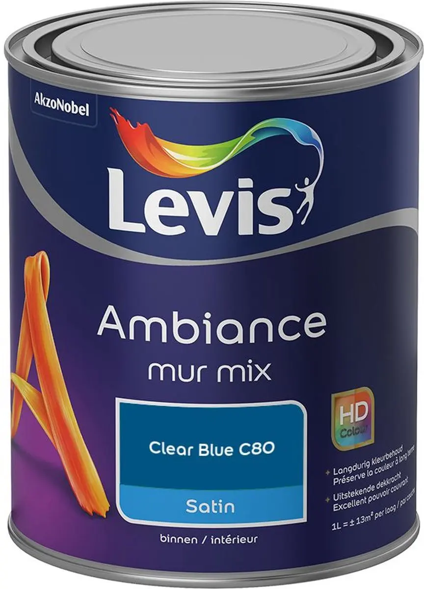 Levi's Ambiance Mur Satin Mix Clear Blue C80 Mengverf 1L