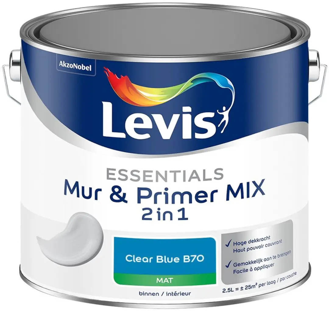 Levi's Essentials Mur & Primer Mix Clear Blue B70 Mengverf 2,5L