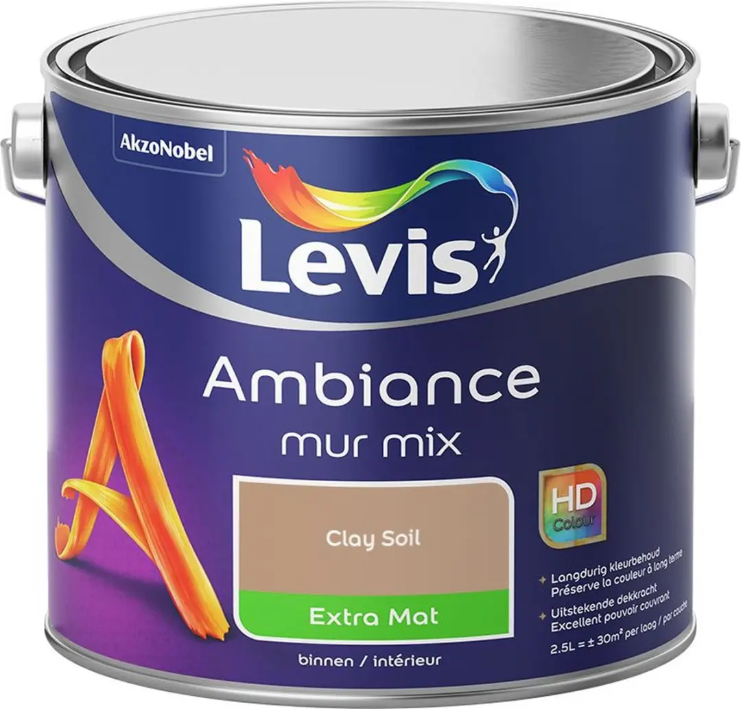 Levi's Ambiance Mur Extra Mat Mix Clay Soil Mengverf 2,5L