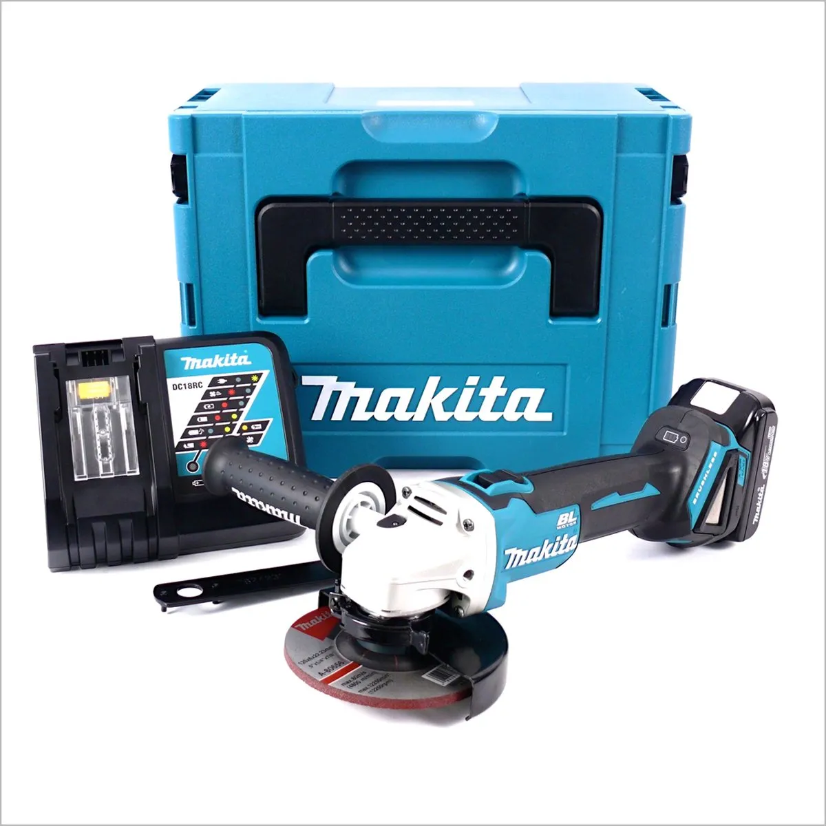 Makita DGA504RY1J Haakse Slijper 18V 125mm - Borstelloos - 1,5Ah - afbeelding 4 van 5