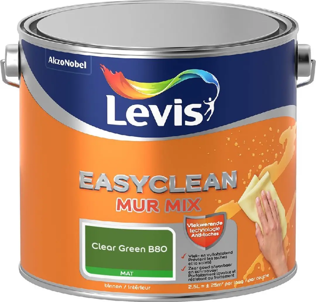 Levi's Easyclean Mur Mat Mix Clear Green B80 Mengverf 2,5L