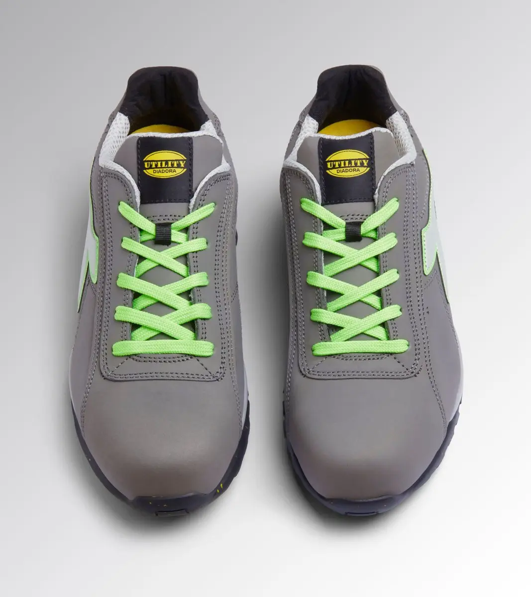 Diadora MDS Low S3S Werkschoenen - 40 - Coal/Groen Fluorescerend
