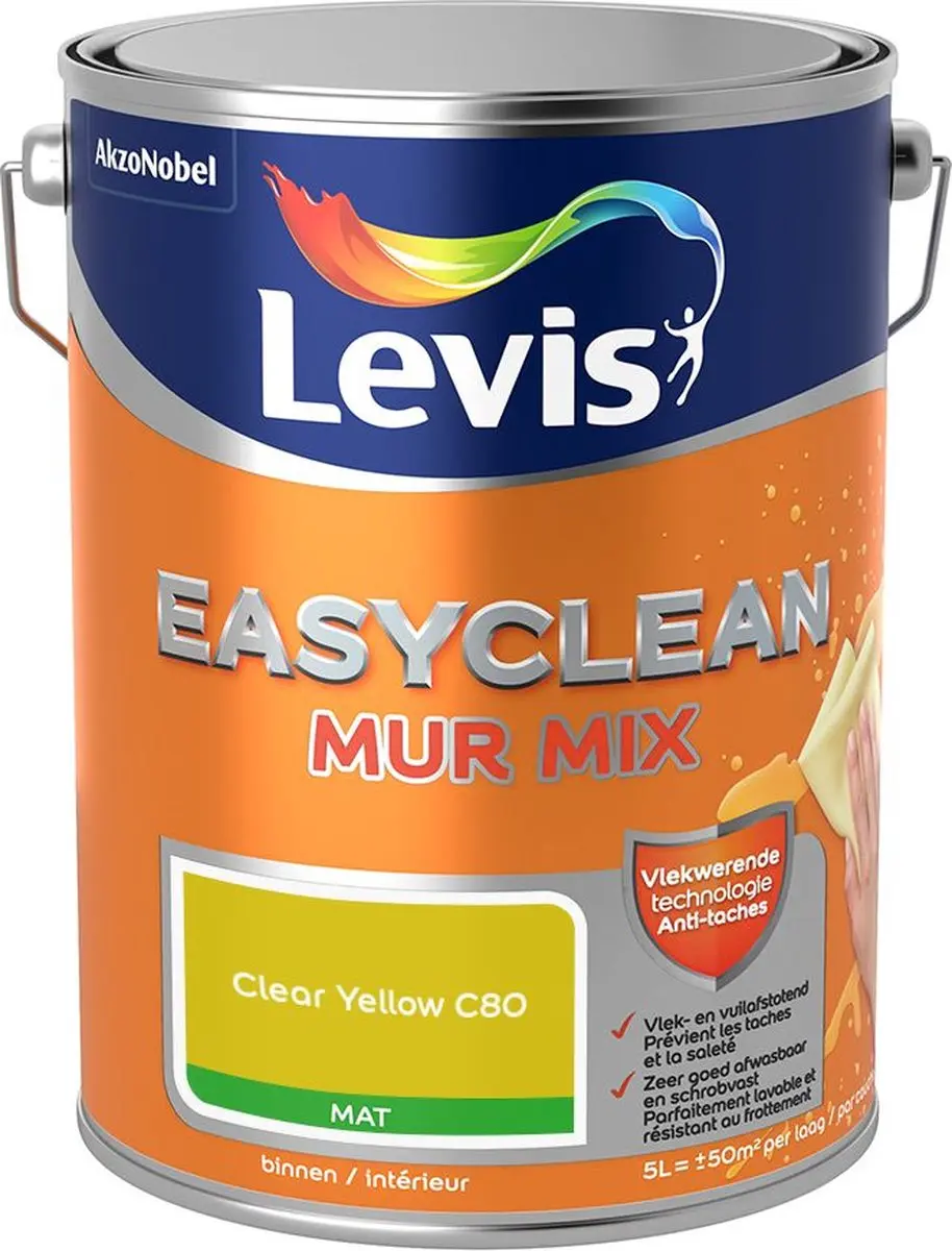 Levi's Easyclean Mur Mat Mix Clear Yellow C80 Mengverf 5L