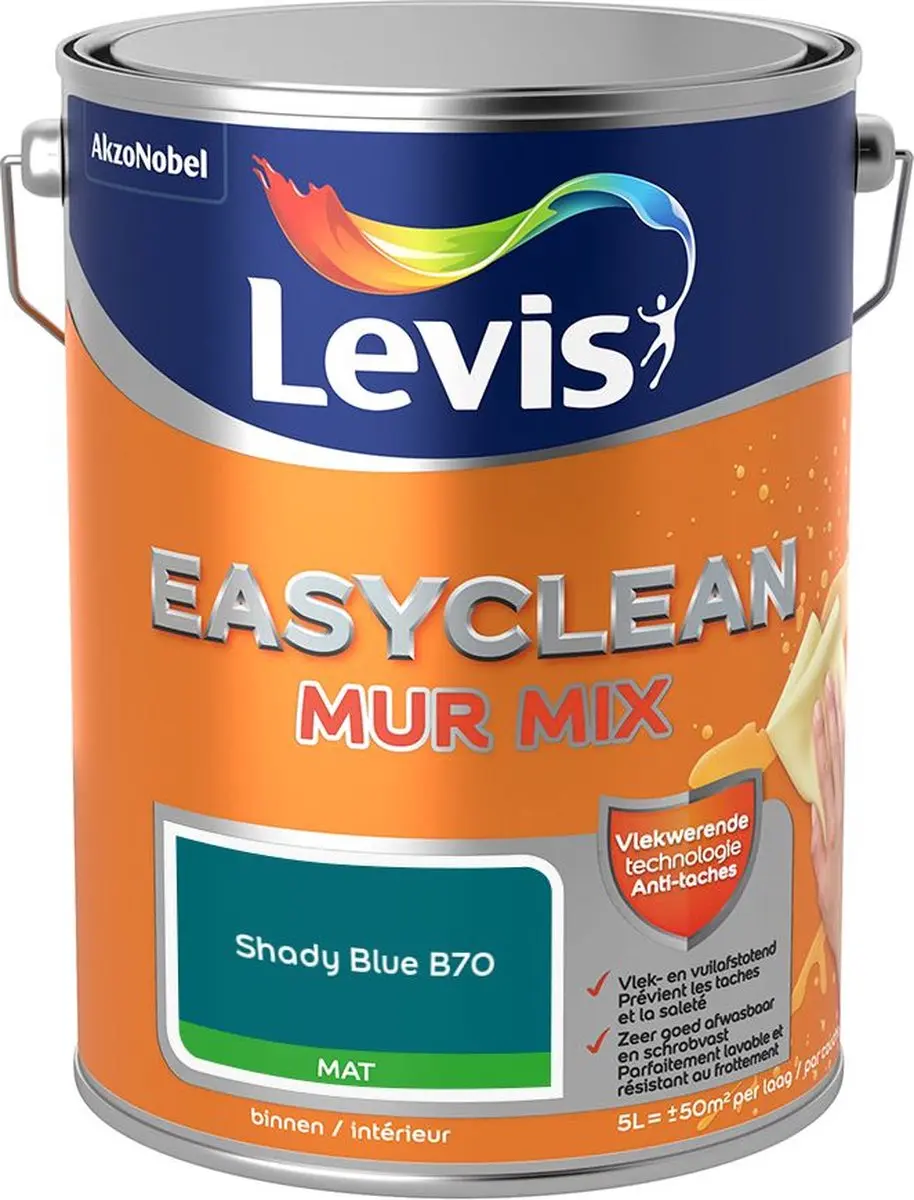 Levi's Easyclean Mur Mat Mix Shady Blue B70 Mengverf 5L