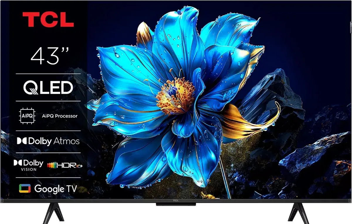 TCL 43P79K 4K QLED TV - 43 inch - Metallic