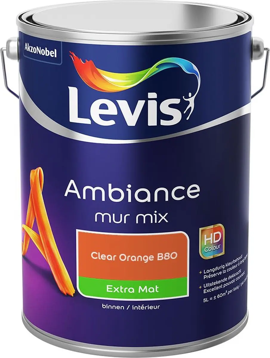 Levi's Ambiance Mur Extra Mat Mix Clear Orange B80 Mengverf 5L