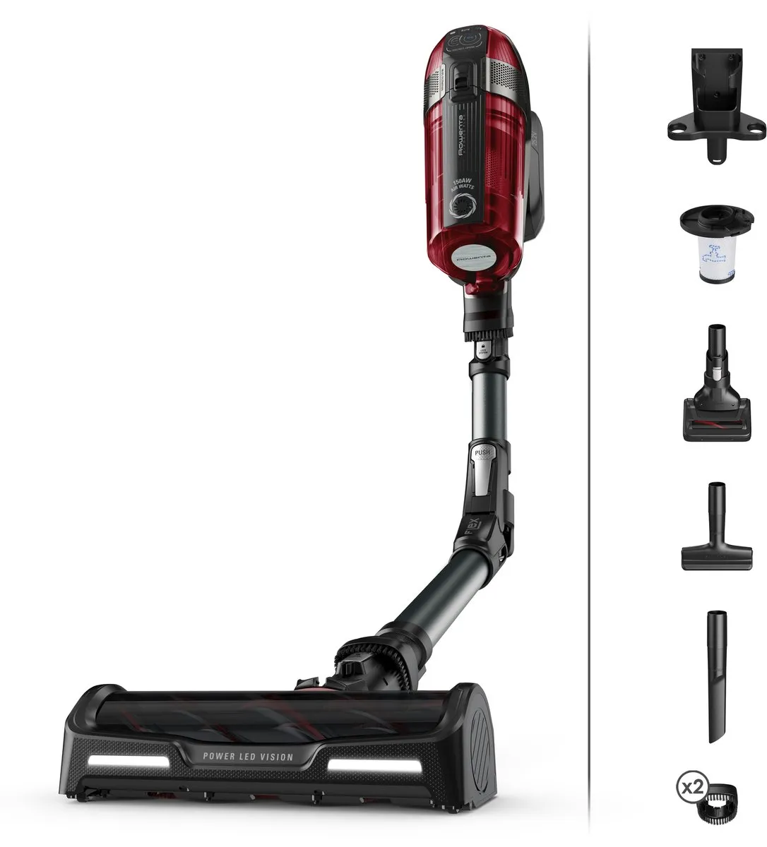 Rowenta X-Force Flex 12.60 RH98A8 Steelstofzuiger - 150 Airwatt - 45 min - Rood/Grijs
