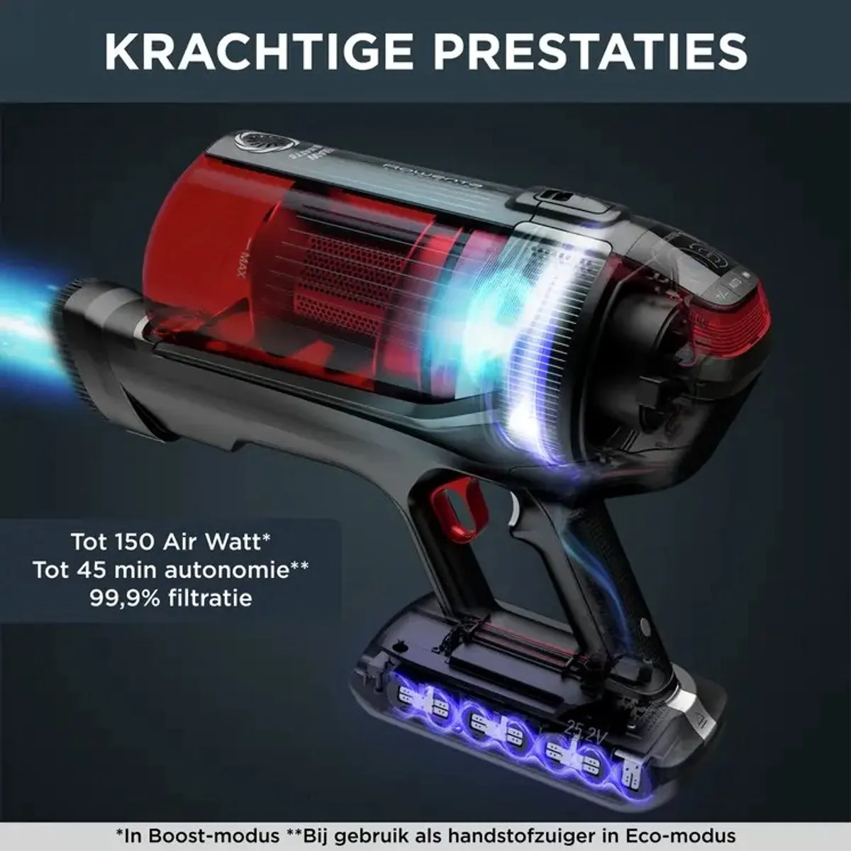 Rowenta X-Force Flex 12.60 RH98A8 Steelstofzuiger - 150 Airwatt - 45 min - Rood/Grijs