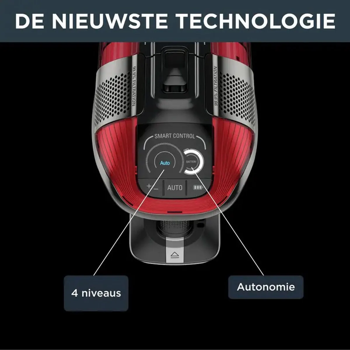 Rowenta X-Force Flex 12.60 RH98A8 Steelstofzuiger - 150 Airwatt - 45 min - Rood/Grijs
