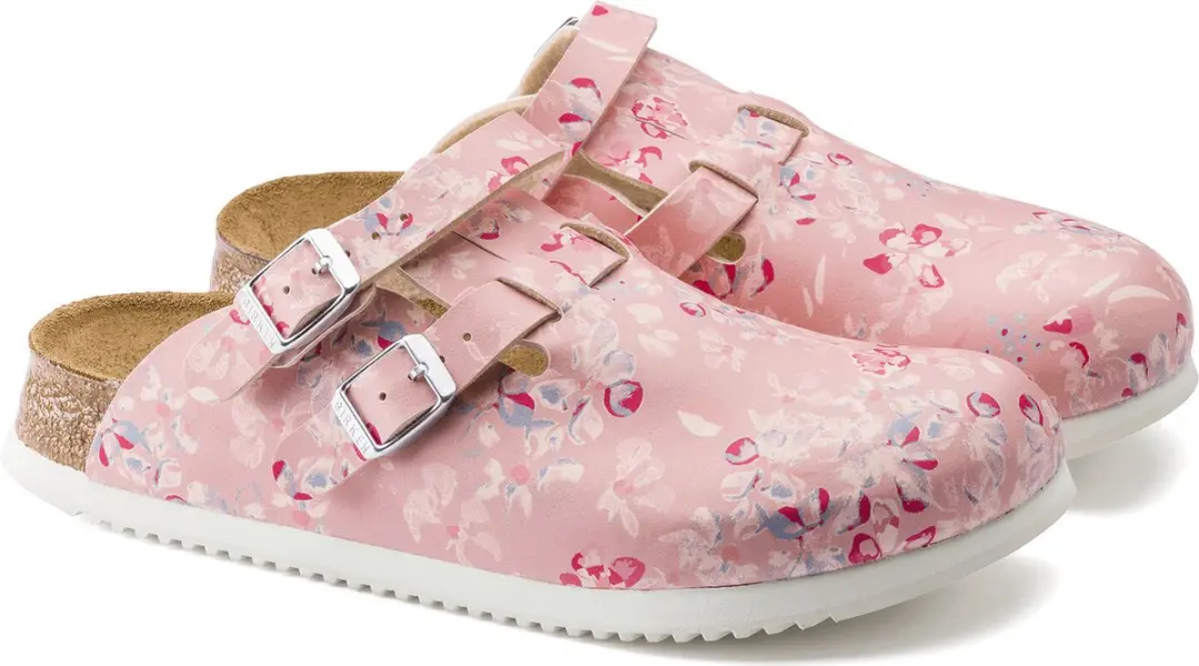 Birkenstock Kay SL Dames Werkklompen Flower Field - Roze - Maat 40