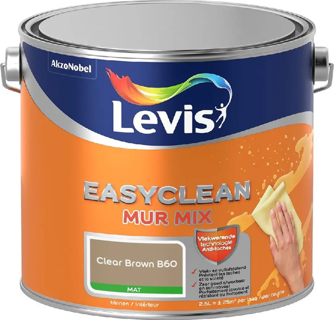 Levi's Easyclean Mur Mat Mix Clear Brown B60 Mengverf 2,5L