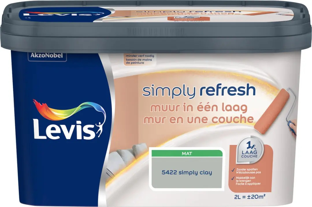 Levi's Simply Refresh Muurverf Simply Clay 2L