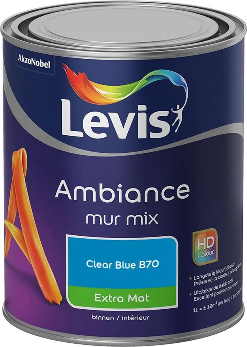 Levi's Ambiance Mur Extra Mat Mix Clear Blue B70 Mengverf 1L