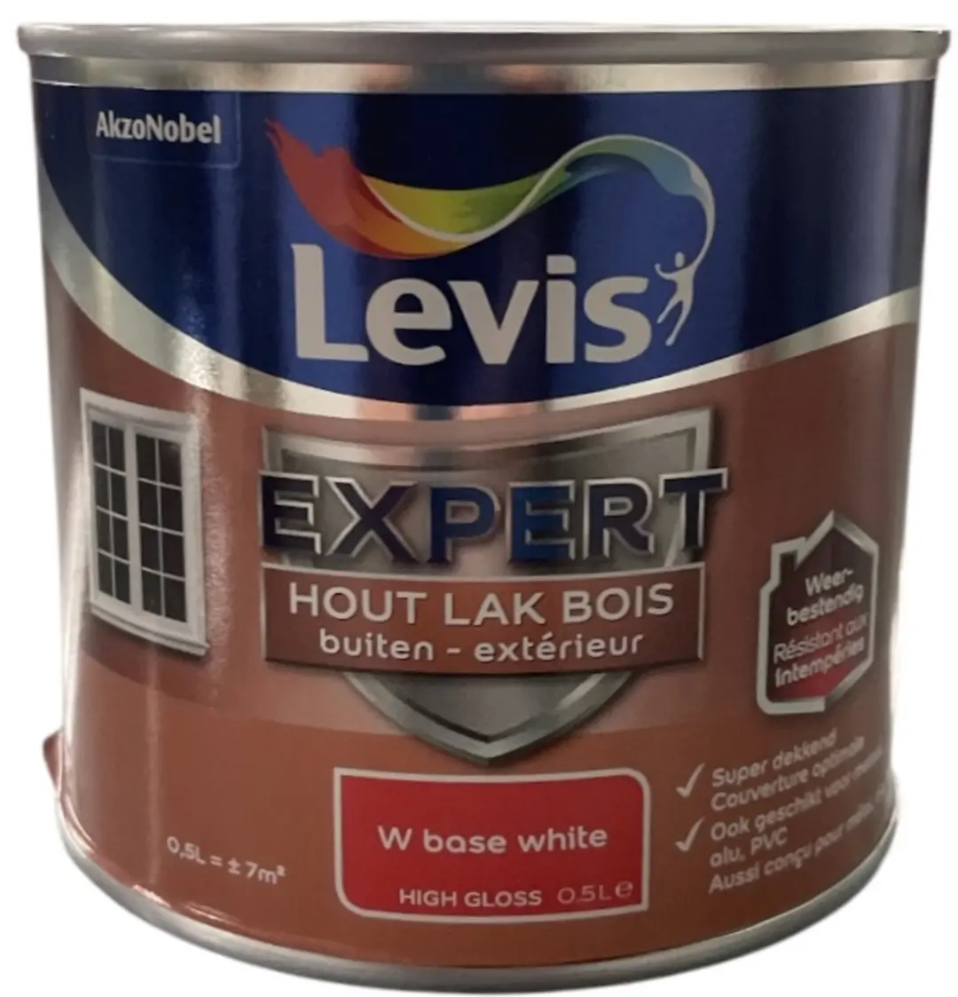 Levi's Expert Hout Lak Buiten High Gloss 0.5L - RAL 9016 Verkeerswit