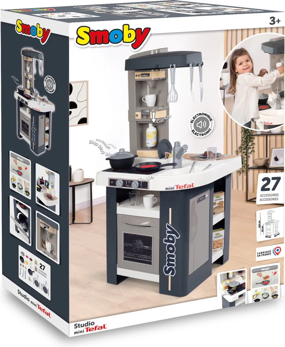 Smoby Studio Keuken Tefal - Grijs/Wit