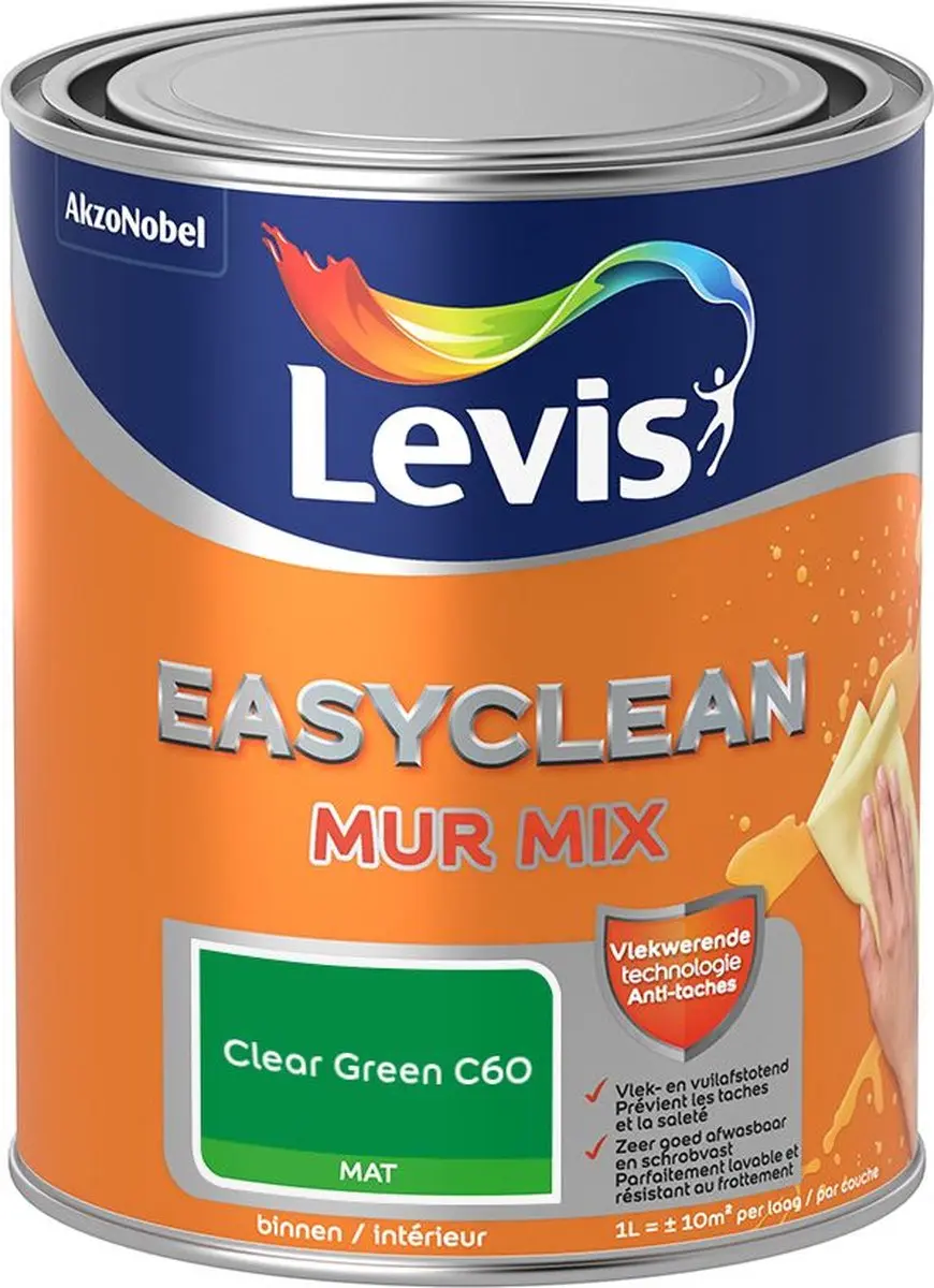 Levi's Easyclean Mur Mat Mix Clear Green C60 Mengverf 1L