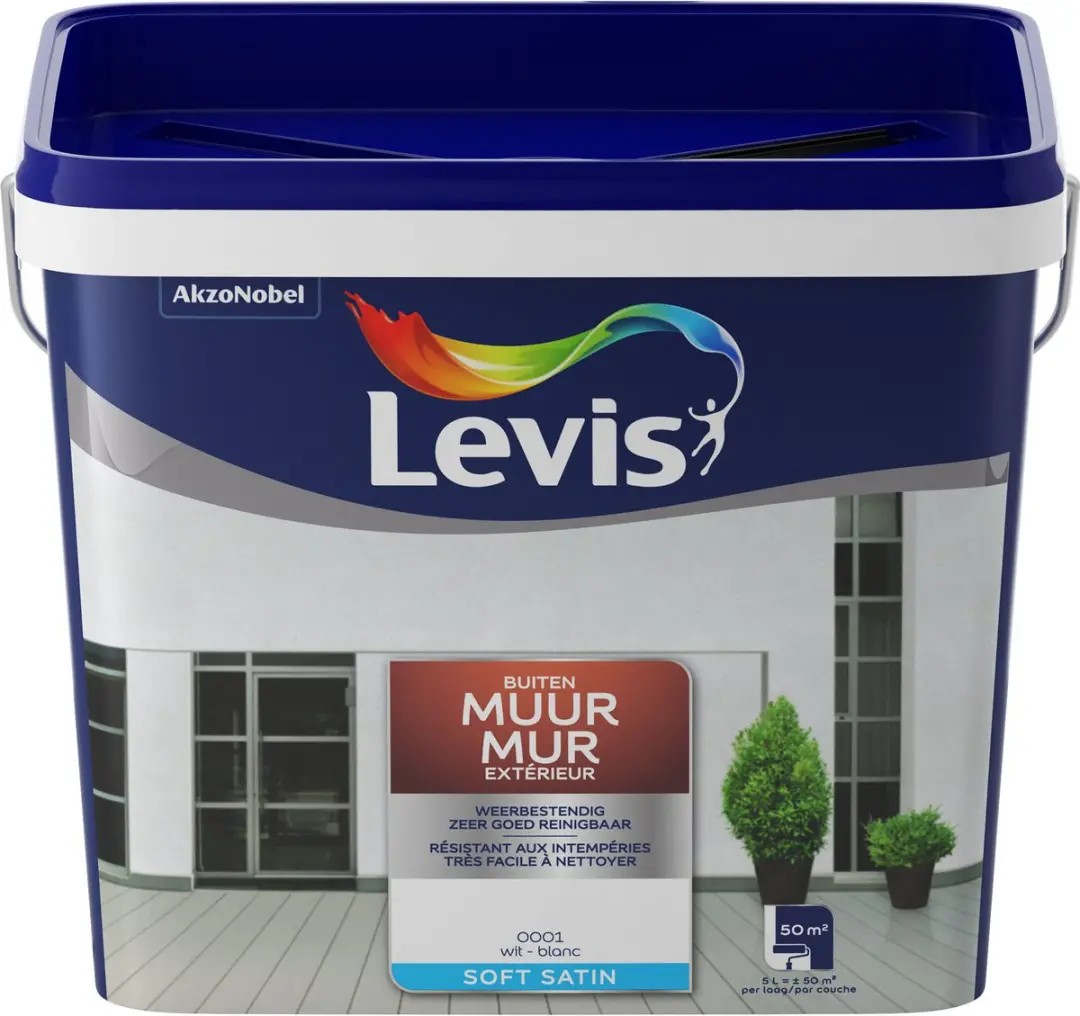 Levis - Muur Buiten - Wit - 5 L