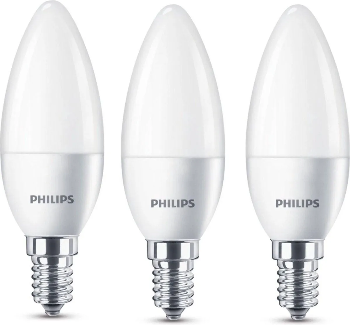 Philips LED Kaarslamp E14 3.5W Warm Wit - 3 Stuks - Mat Glas
