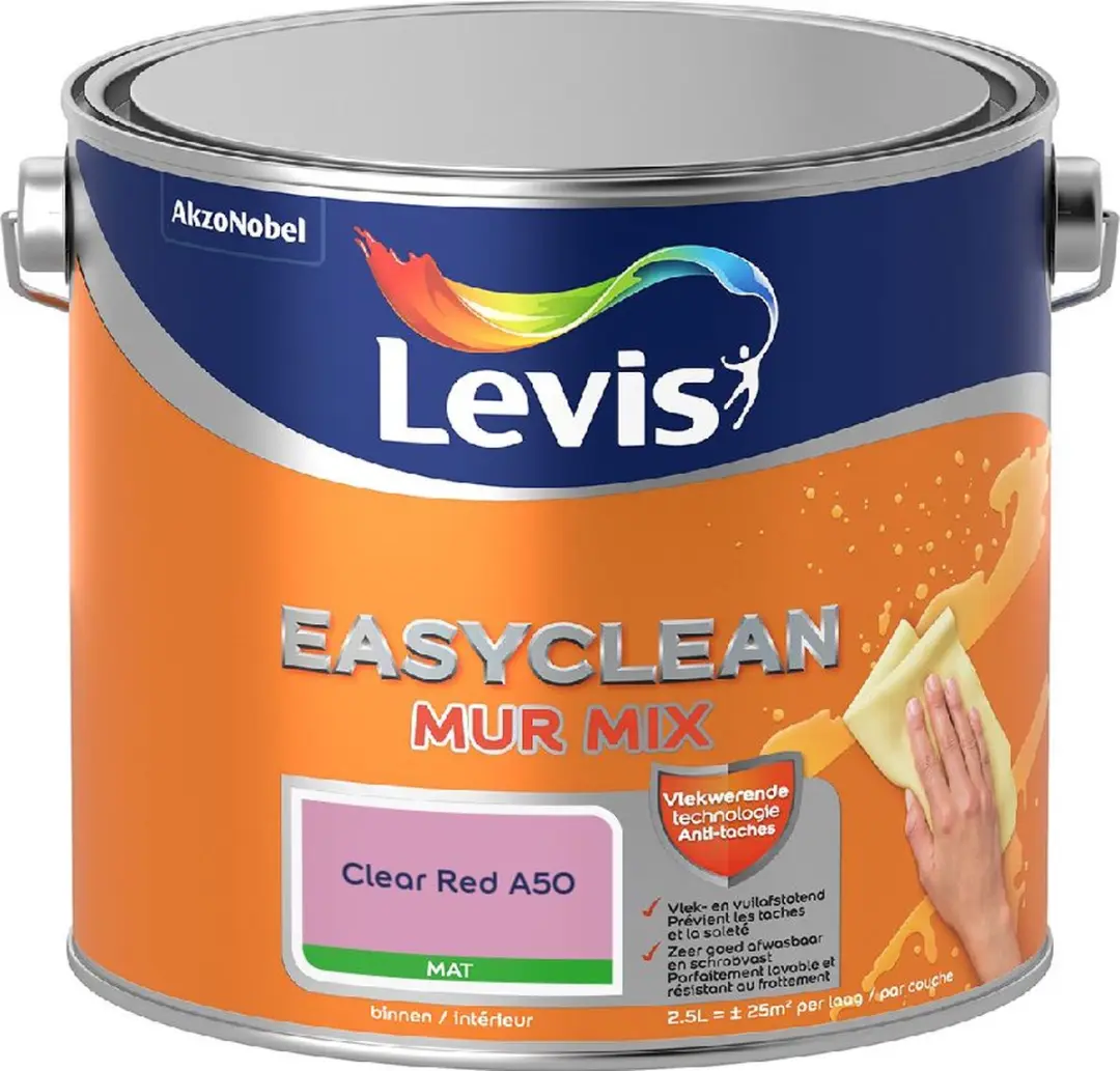 Levi's Easyclean Mur Mat Mix Clear Red A50 Mengverf 2,5L