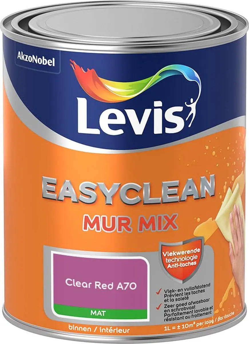 Levi's Easyclean Mur Mat Mix Clear Red A70 Mengverf 1L
