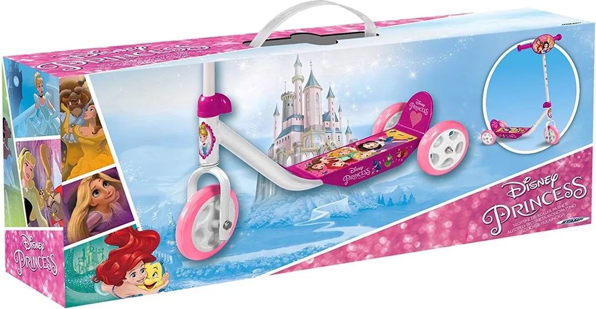 Disney Princess 3-Wiel Kinderstep - 120 Inch - Wit/Roze