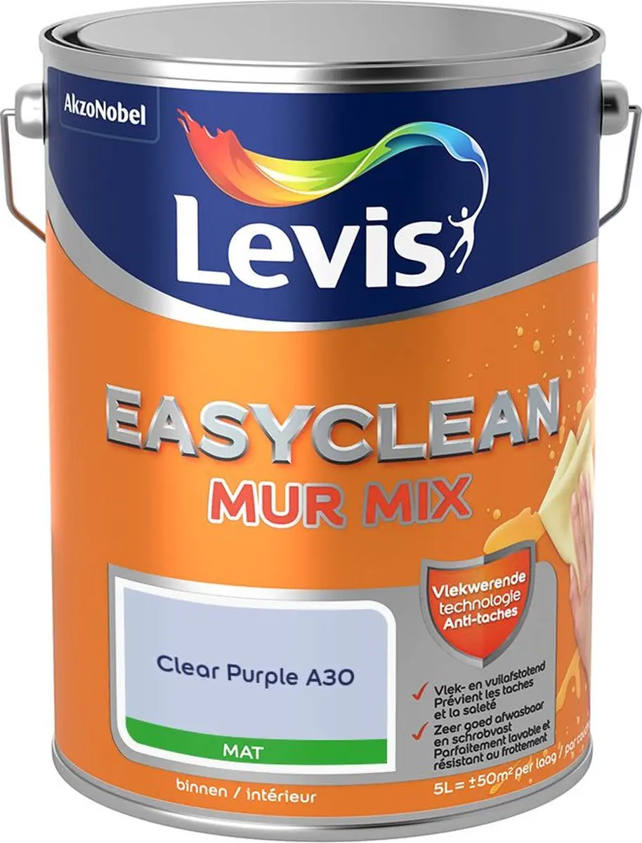 Levi's Easyclean Mur Mat Mix Clear Purple A30 Mengverf 5L