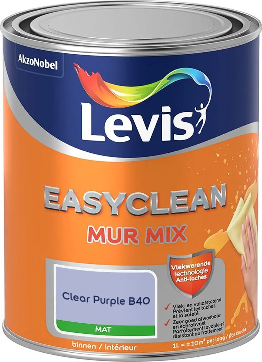 Levi's Easyclean Mur Mat Mix Clear Purple B40 Mengverf 1L