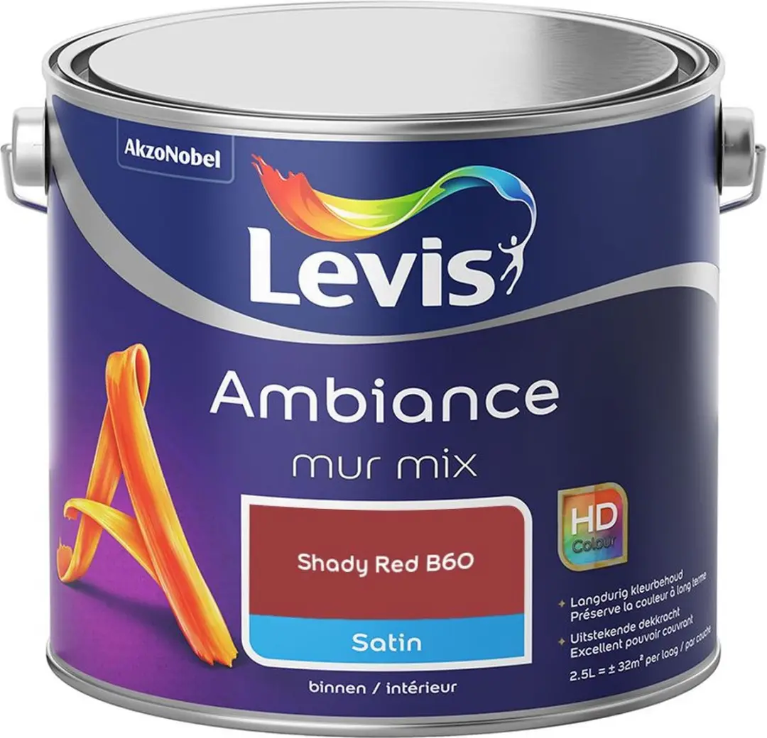 Levi's Ambiance Mur Satin Mix Shady Red B60 Mengverf 2,5L