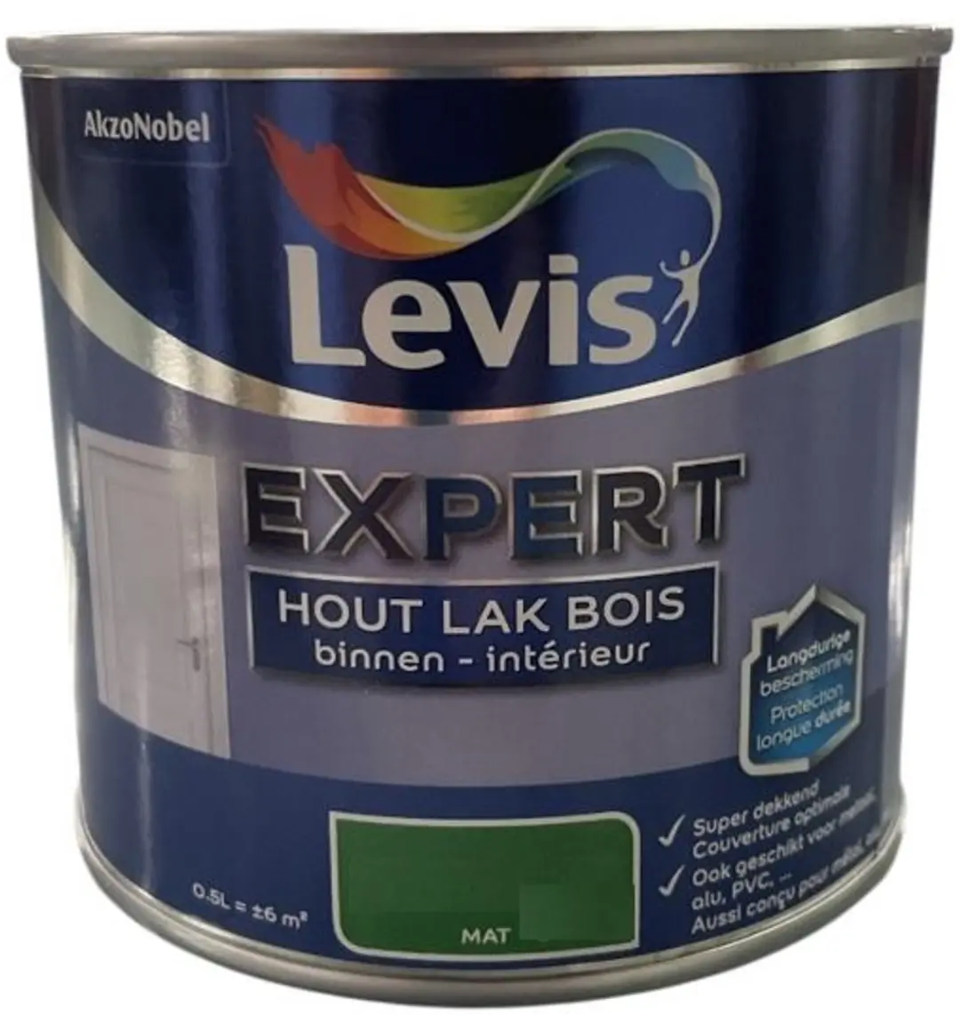 Levi's Expert Hout Lak Mat 0.5L - RAL 9010 Gebrokenwit