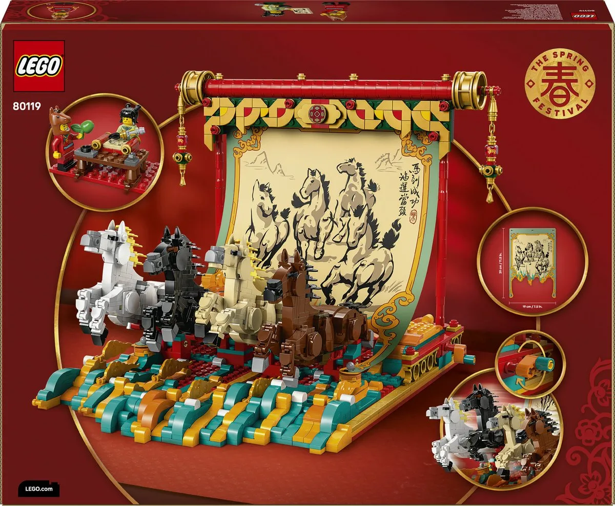 LEGO Chinees Nieuwjaar 80119 Display Galopperende Paarden - 1650 Stukken