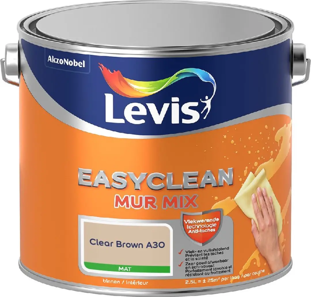 Levi's Easyclean Mur Mat Mix Clear Brown A30 Mengverf 2,5L