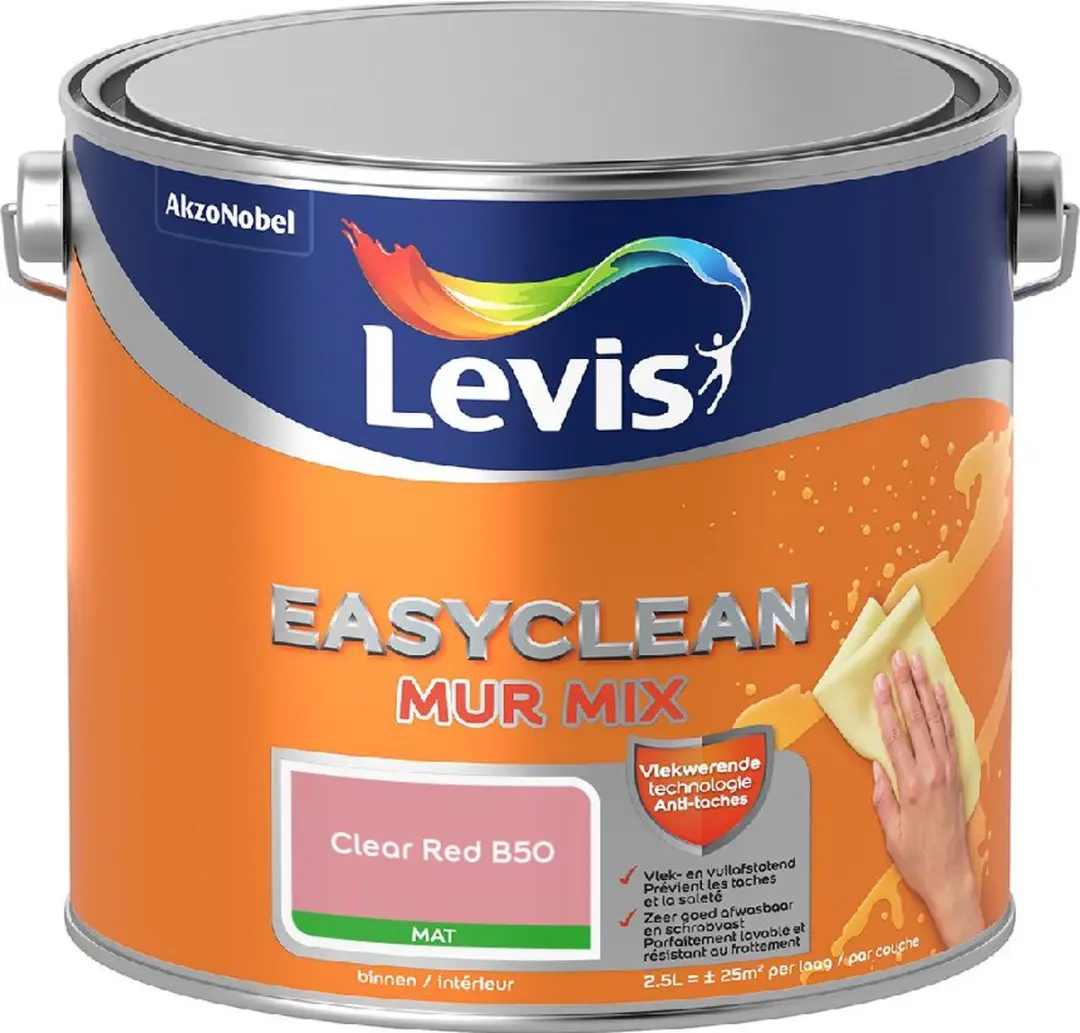 Levi's Easyclean Mur Mat Mix Clear Red B50 Mengverf 2,5L