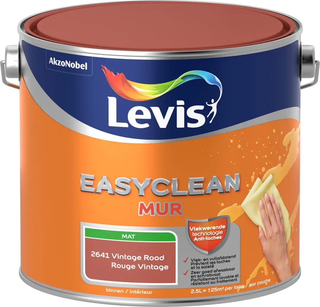 Levi's Easyclean Mur Mat Vintage Rood 2,5L