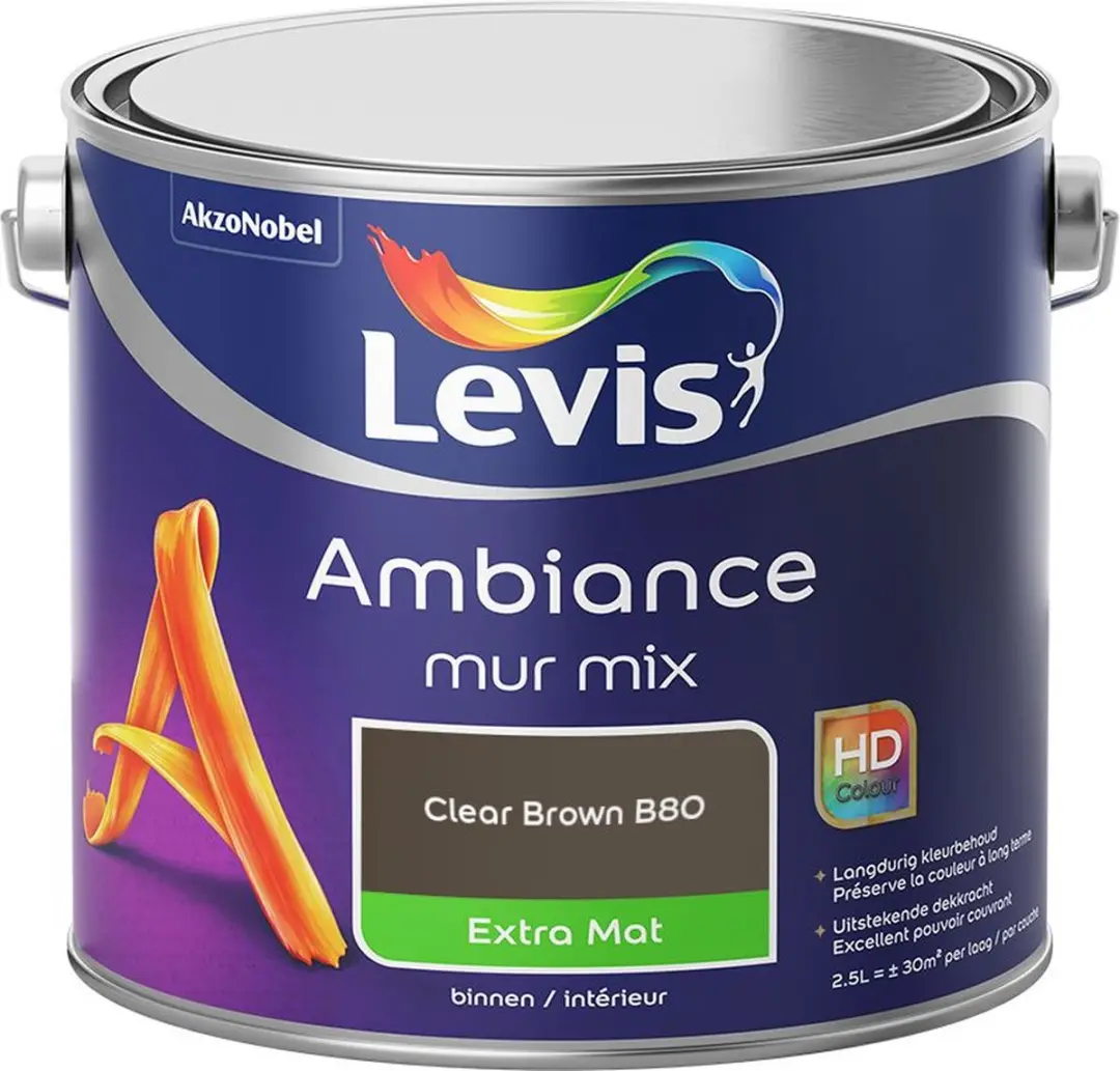 Levi's Ambiance Mur Extra Mat Mix Clear Brown B80 Mengverf 2,5L