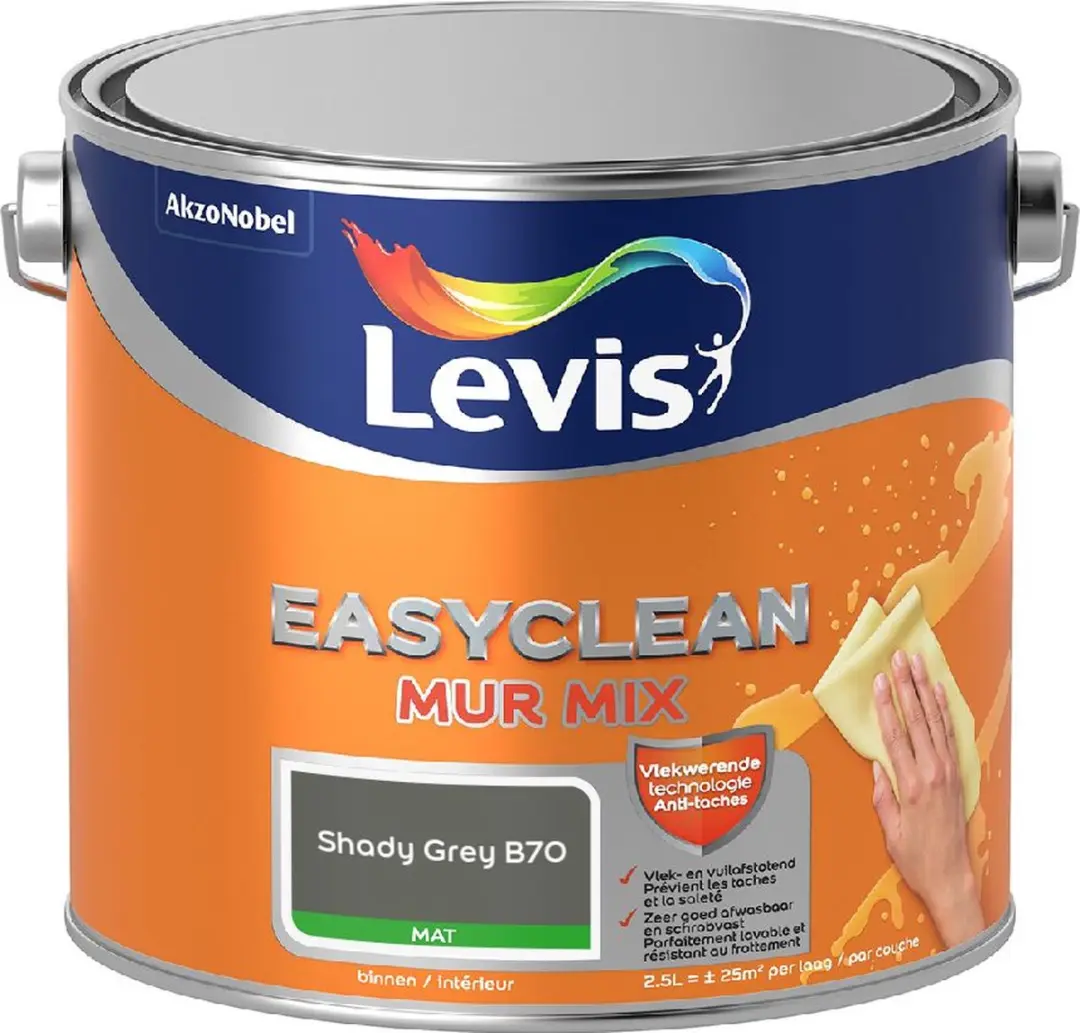 Levi's Easyclean Mur Mat Mix Shady Grey B70 Mengverf 2,5L