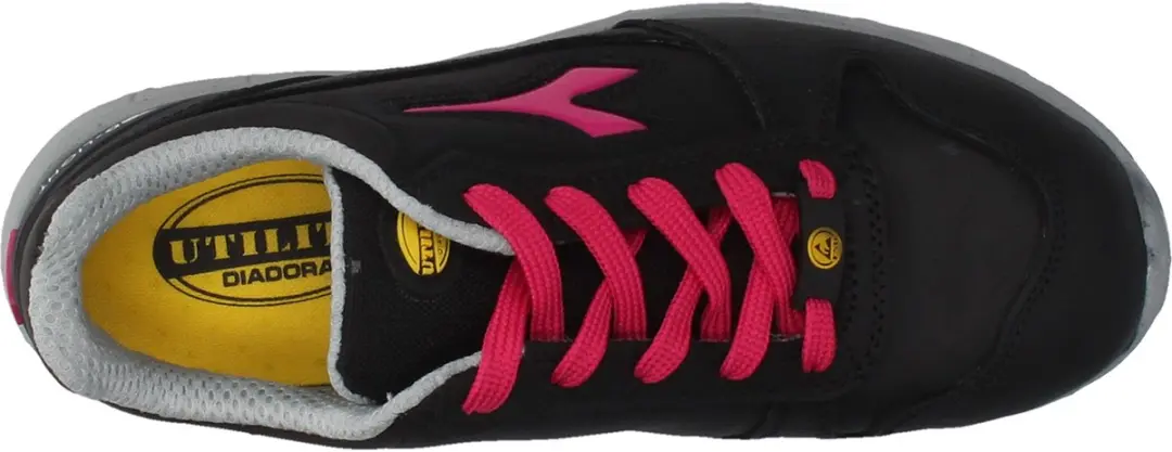 Diadora Run Low S3 SRC ESD Zwart/Fuchsia Rood