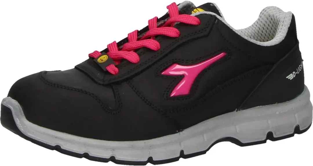Diadora Run Low S3 SRC ESD Zwart/Fuchsia Rood - Maat 36