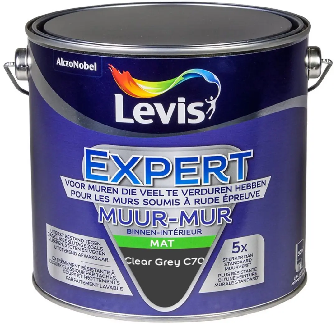Levi's Expert Muur Binnen Mix Clear Grey C70 Mengverf 2,5L