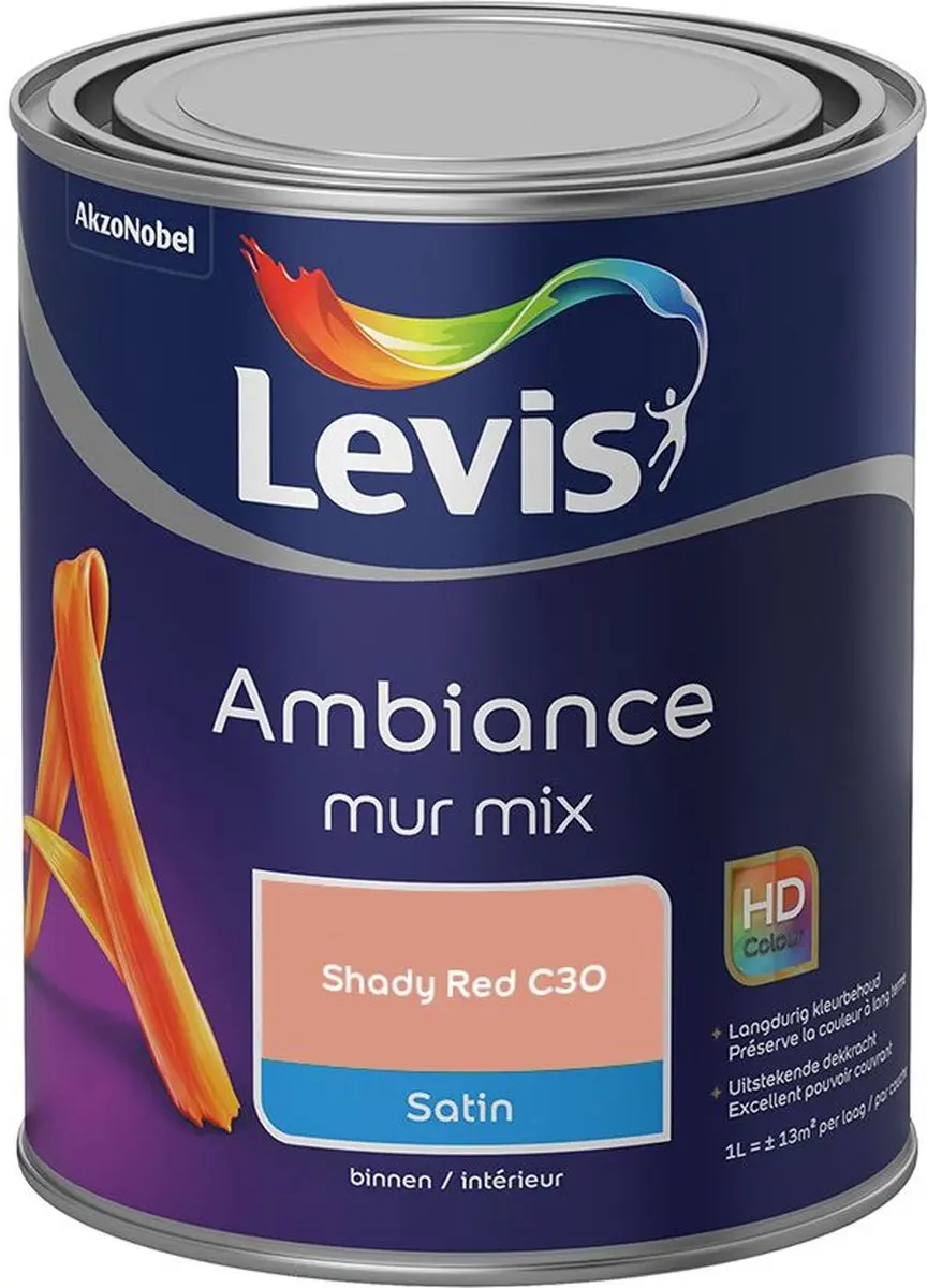 Levi's Ambiance Mur Satin Mix Shady Red C30 Mengverf 1L