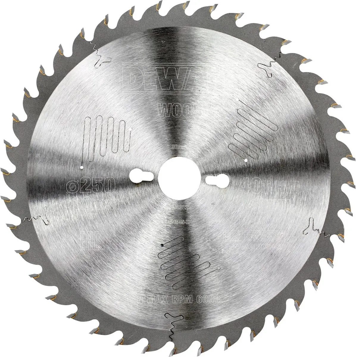 DeWalt DT4322 Extreme Cirkelzaagblad 250mm 30mm 40T - Hout/MDF