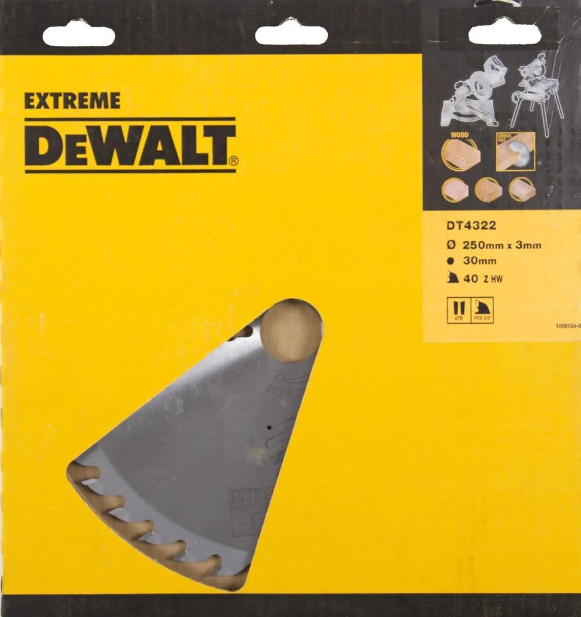 DeWalt DT4322 Extreme Cirkelzaagblad 250mm 30mm 40T - Hout/MDF