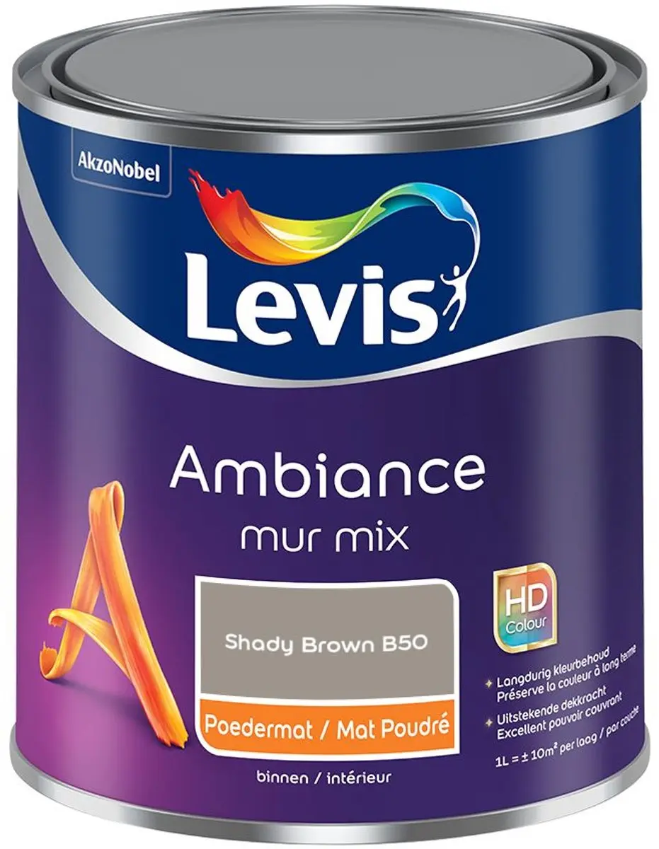 Levi's Ambiance Mur Poedermat Mix 1L - Shady Brown B50