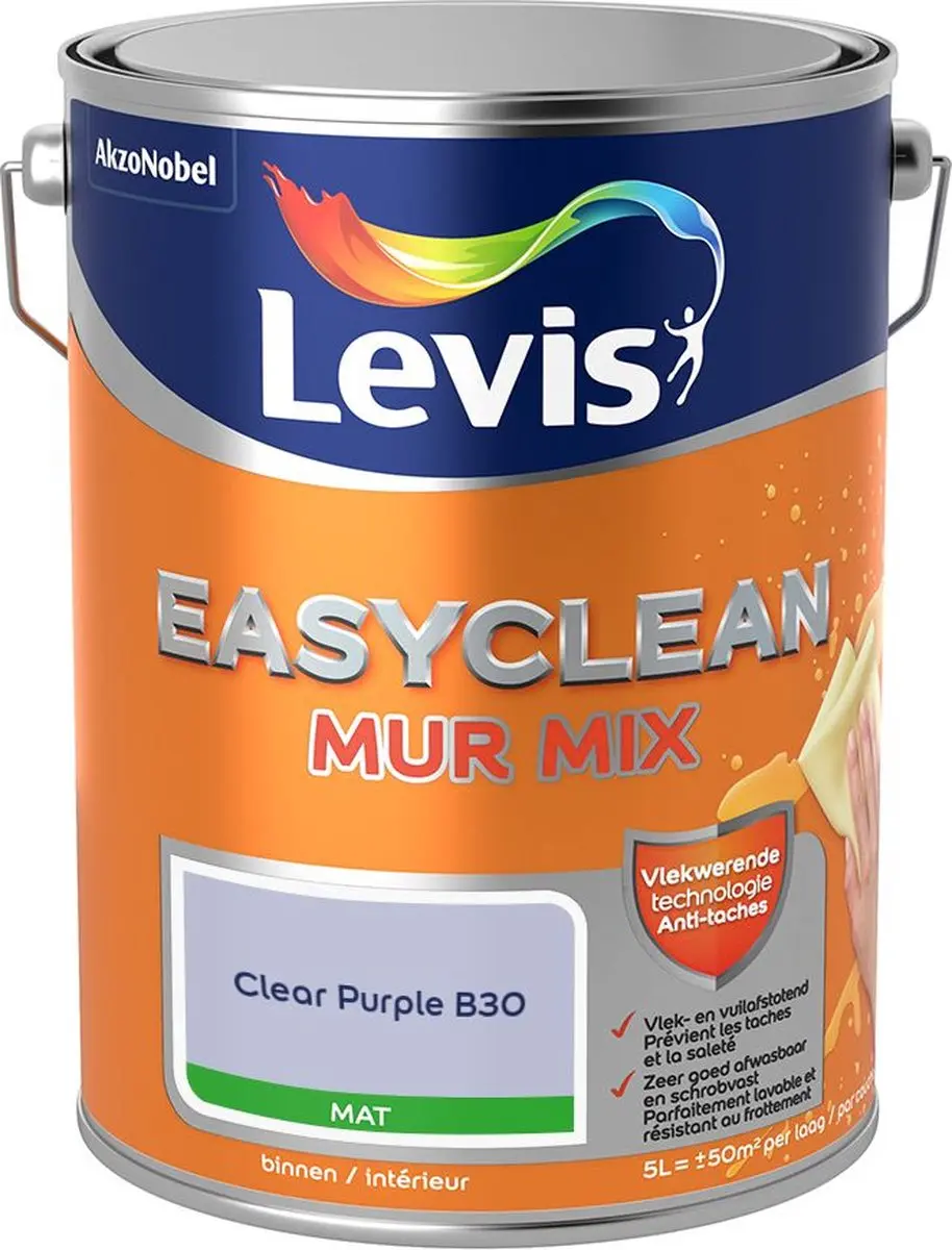 Levi's Easyclean Mur Mat Mix Clear Purple B30 Mengverf 5L